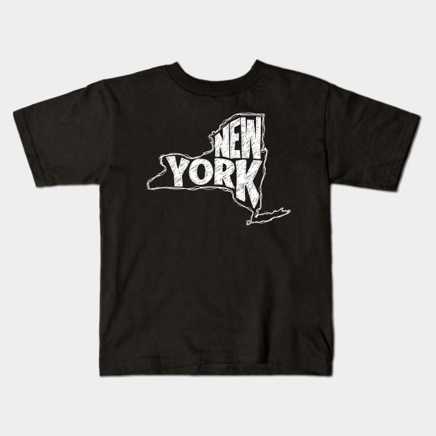 New York (White Graphic) Kids T-Shirt by thefunkysoul